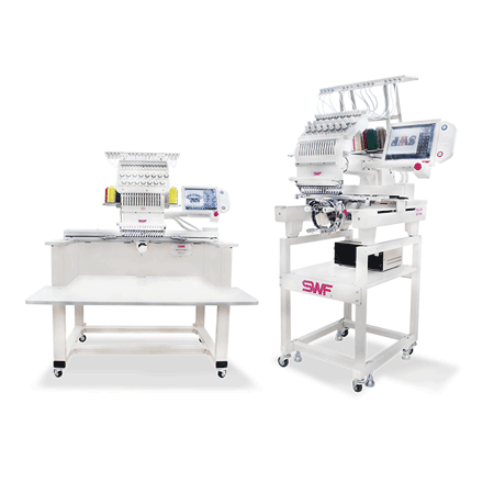 SWF ES Series Embroidery Machine High Sewing speeds of upto 1200spm and Heavy Duty design. These embroidery machines are designed to run all day
